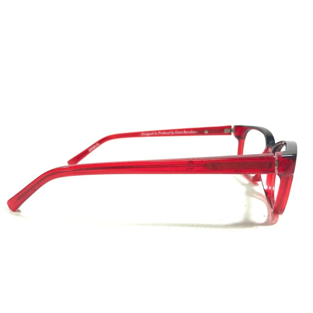 Etnia Barcelona Petite Eyeglasses Frames MELMAC BKRD Black Clear Red 48-15-125